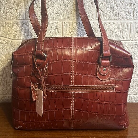Bandolino Handbags - NWT Genuine Leather Shoulder Bag Reptile Patterned BANDOLINO